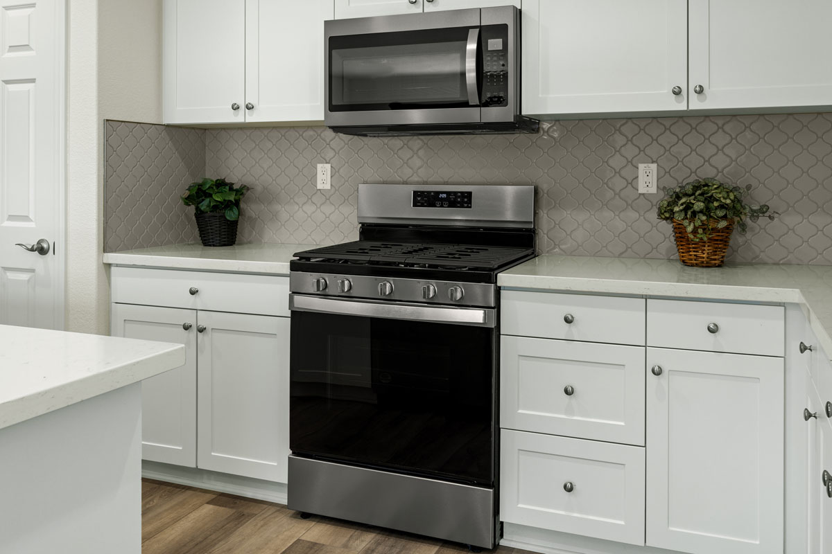 Stainless steel kitchen appliances
