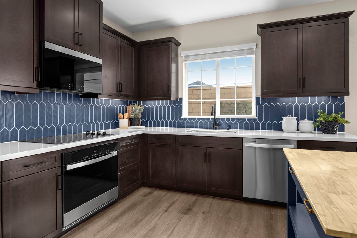 Optional stainless steel built-in oven and cooktop