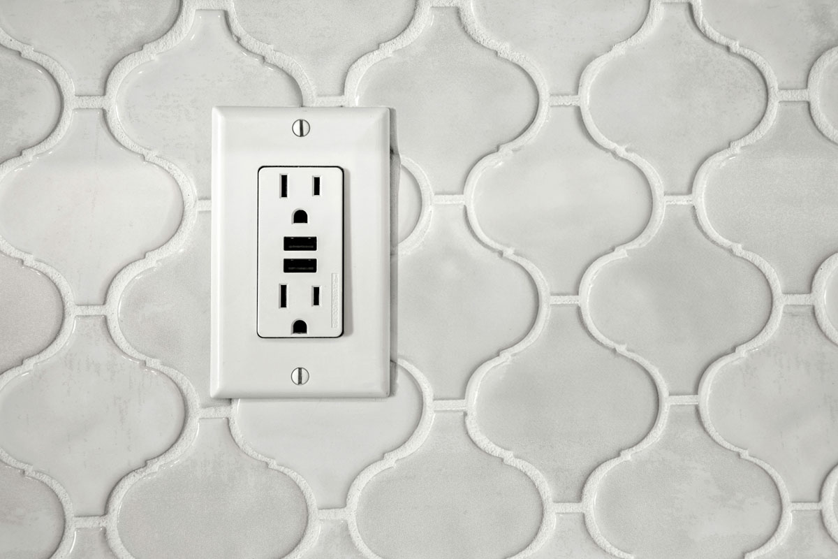 Kitchen USB charging receptacle