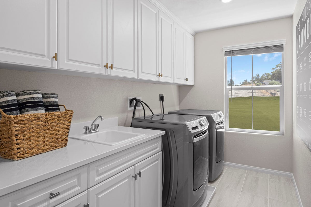 Optional laundry sink and cabinets