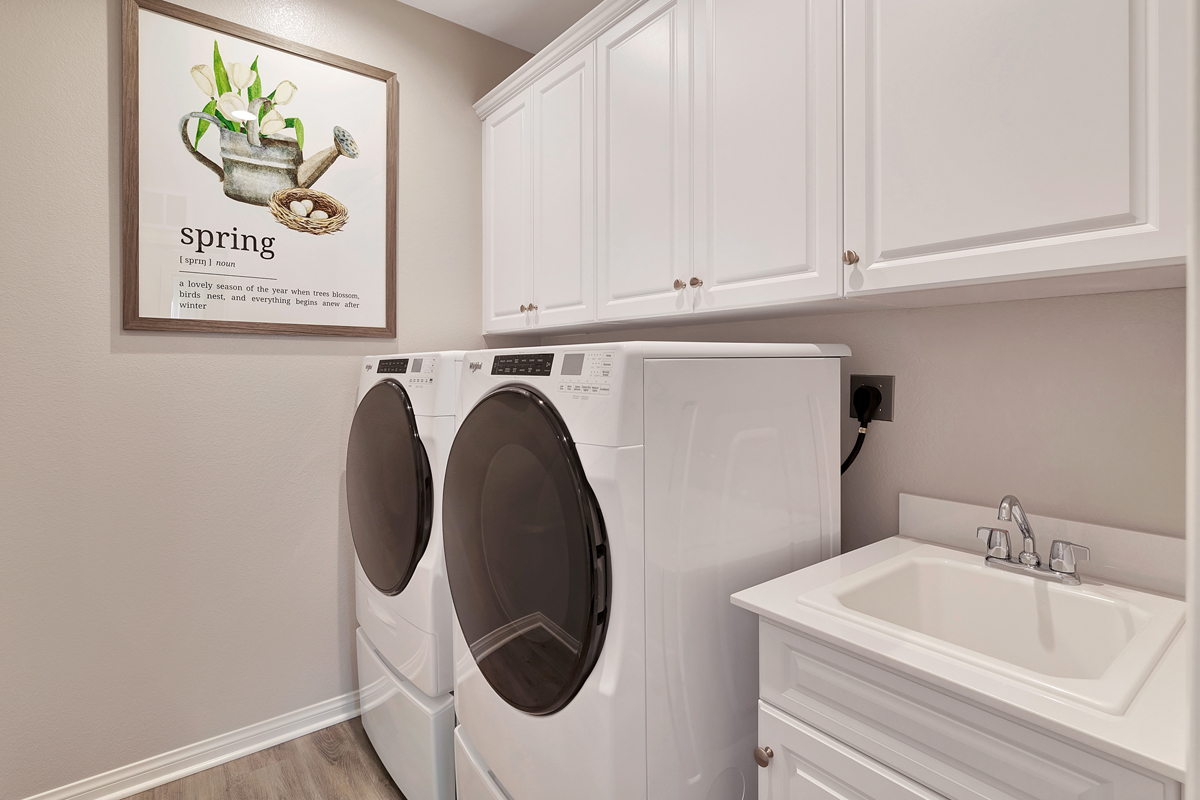 Optional laundry sink and cabinets