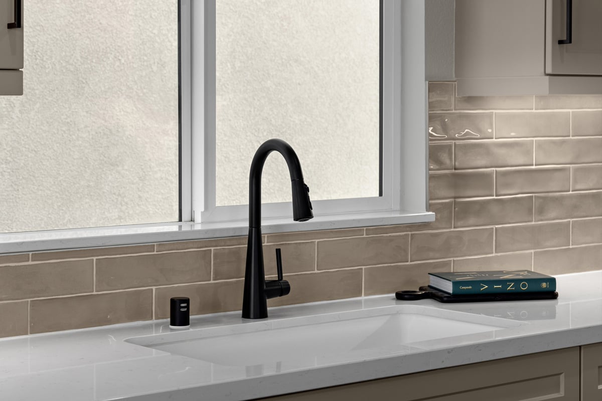 Optional matte white single-basin kitchen sink