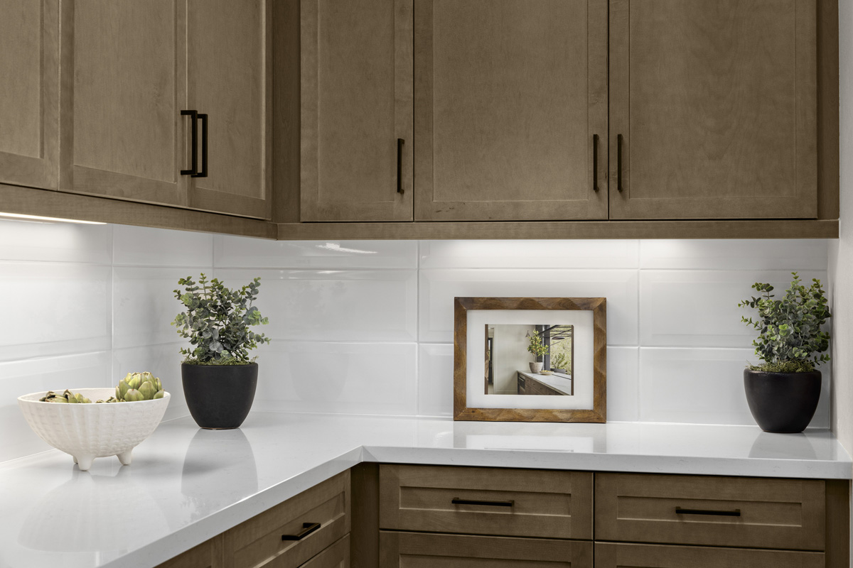 Optional Shaker-style maple cabinets