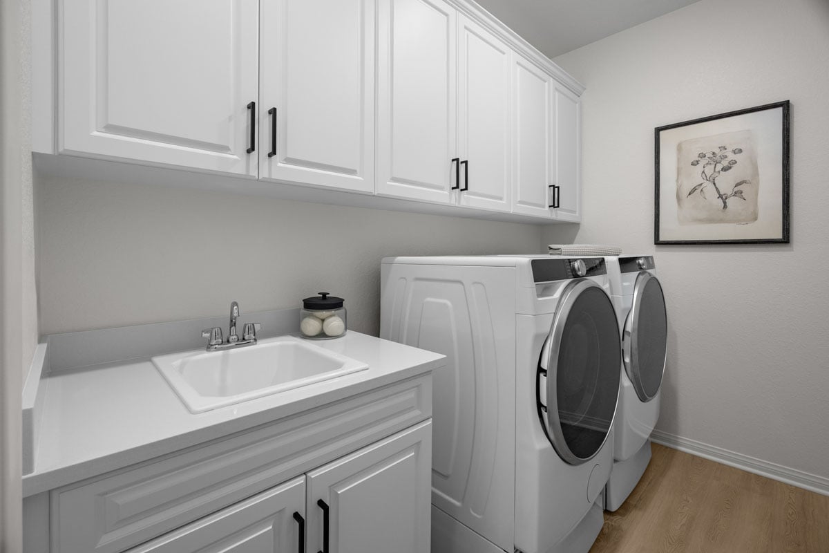 Optional laundry cabinets with sink