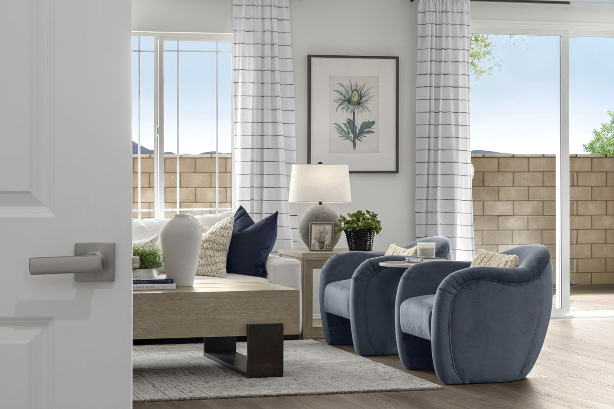 Optional lever-style interior door hardware