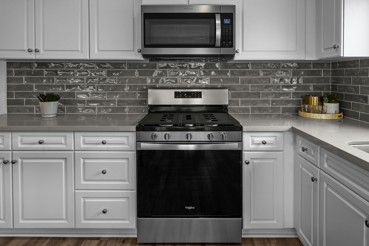 Stainless steel kitchen appliances