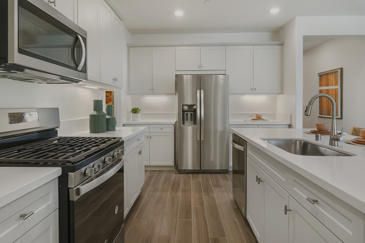 Upgraded Shaker-style kitchen cabinets