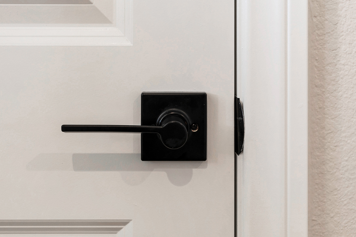 Optional matte black lever interior door hardware