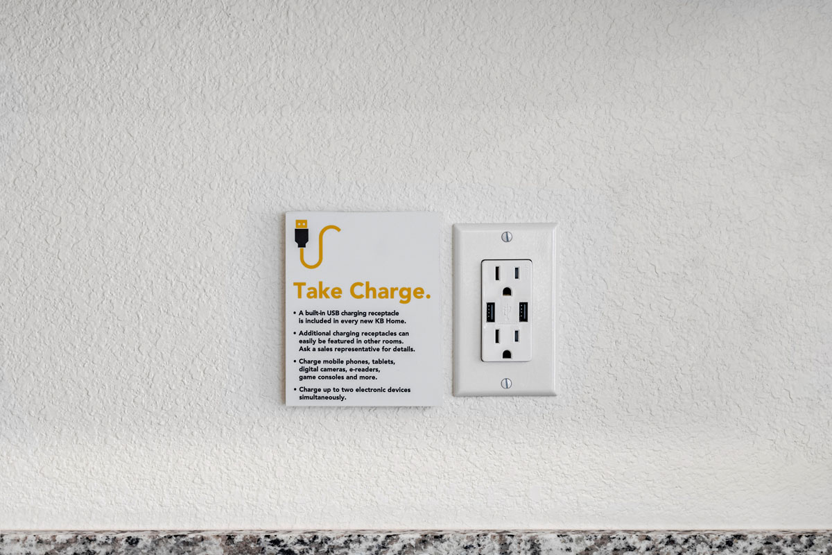 Kitchen USB charging receptacle