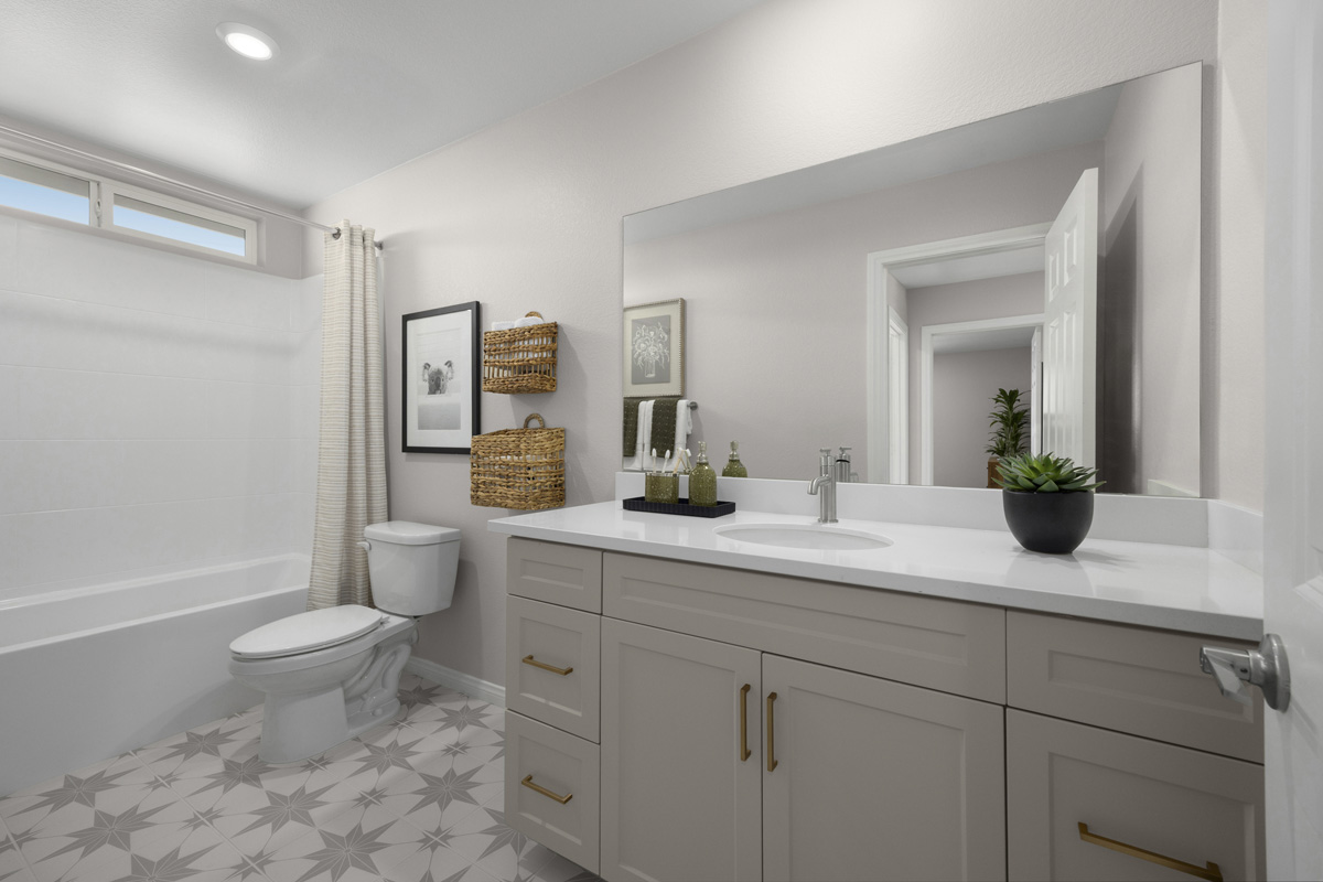 Optional extended vanity at bath 2
