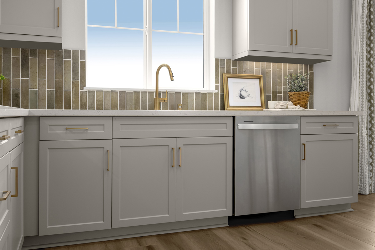 Optional light tan thermofoil cabinets
