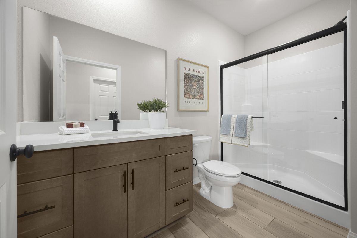Walk-in shower at primary bath