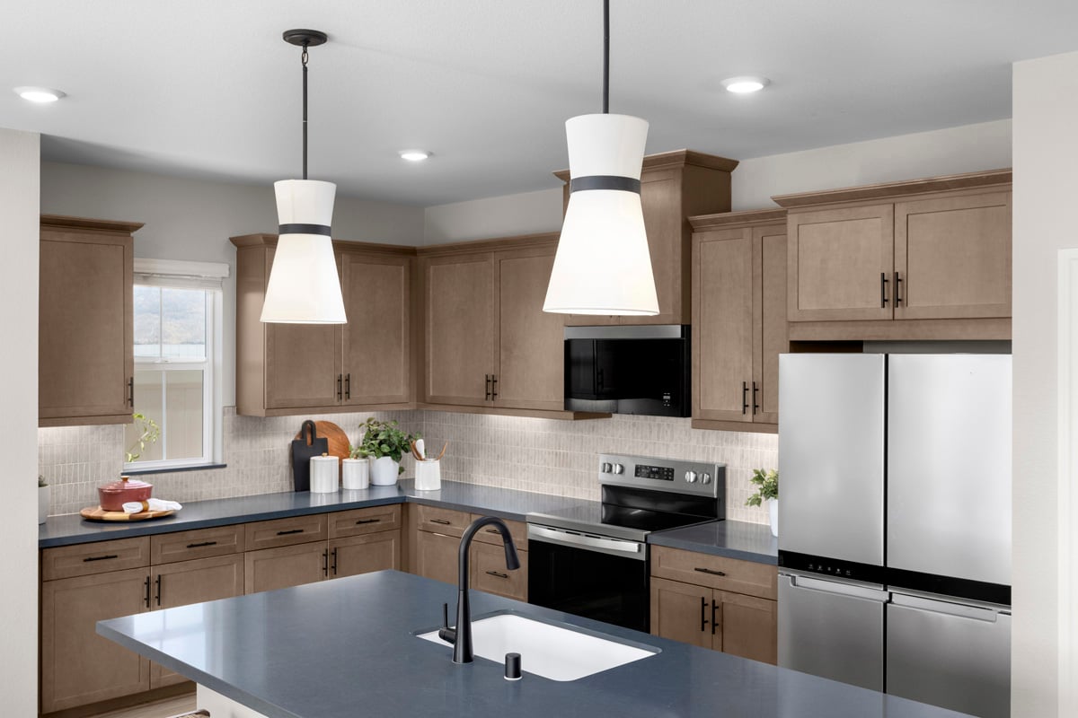 Optional pendant lights over island