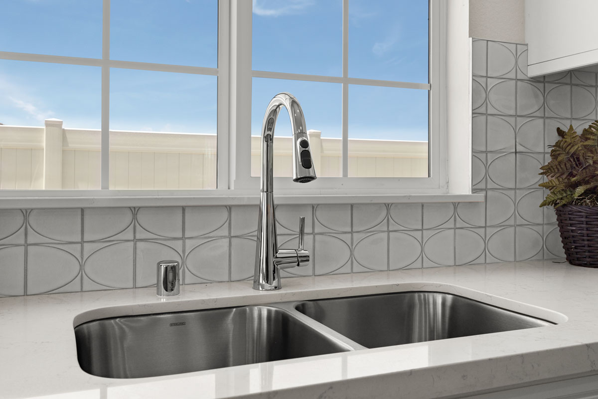 Double-basin stainless steel sink