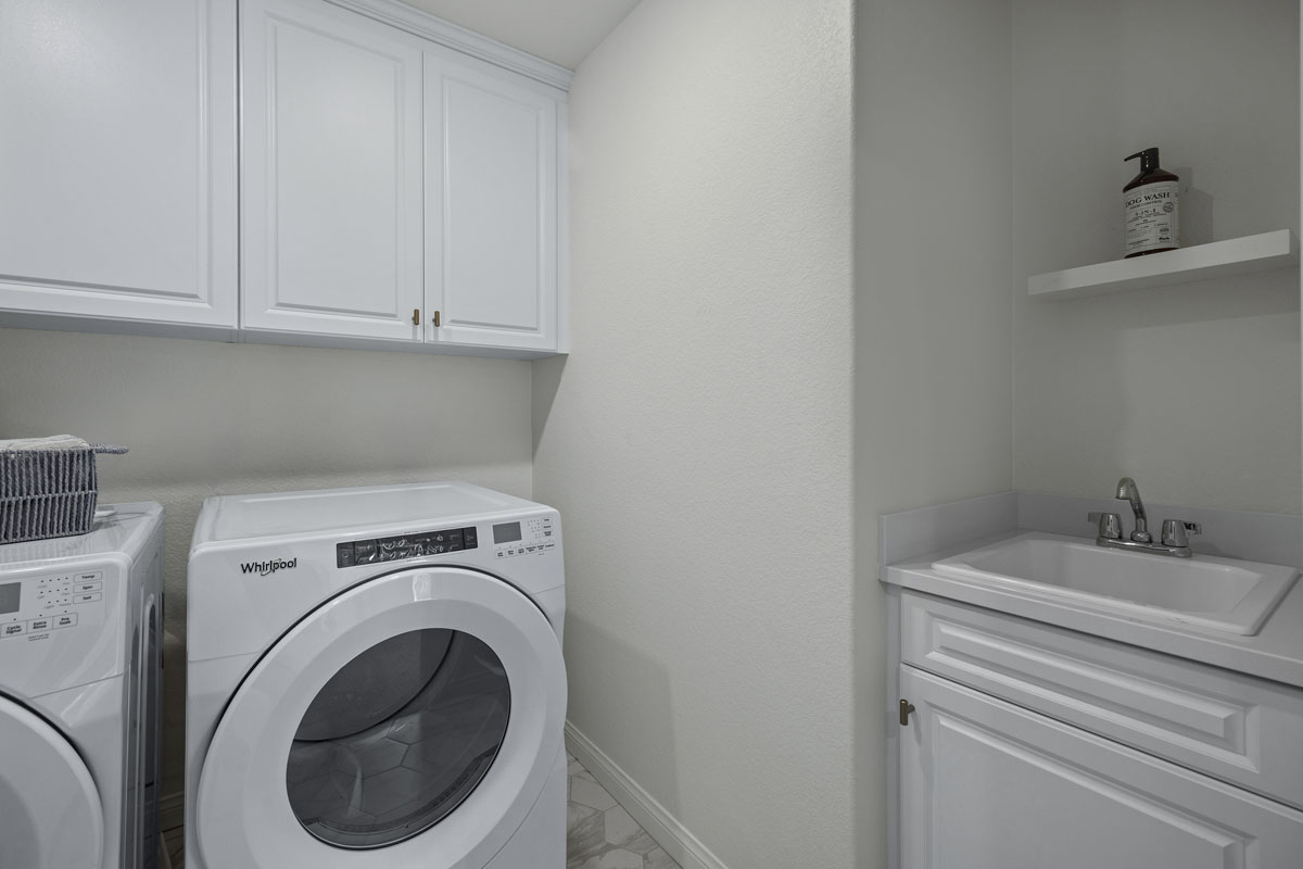 Optional laundry sink and cabinets