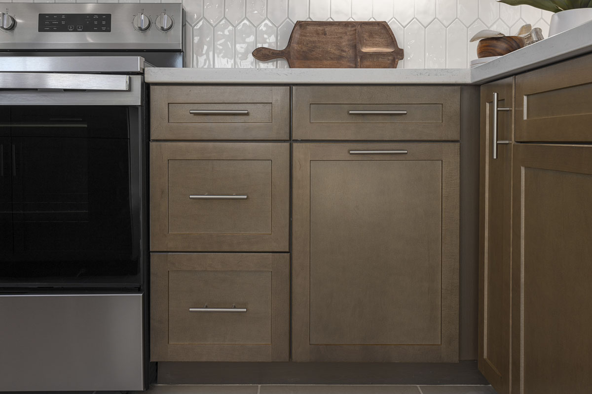 Optional Shaker-style maple cabinets