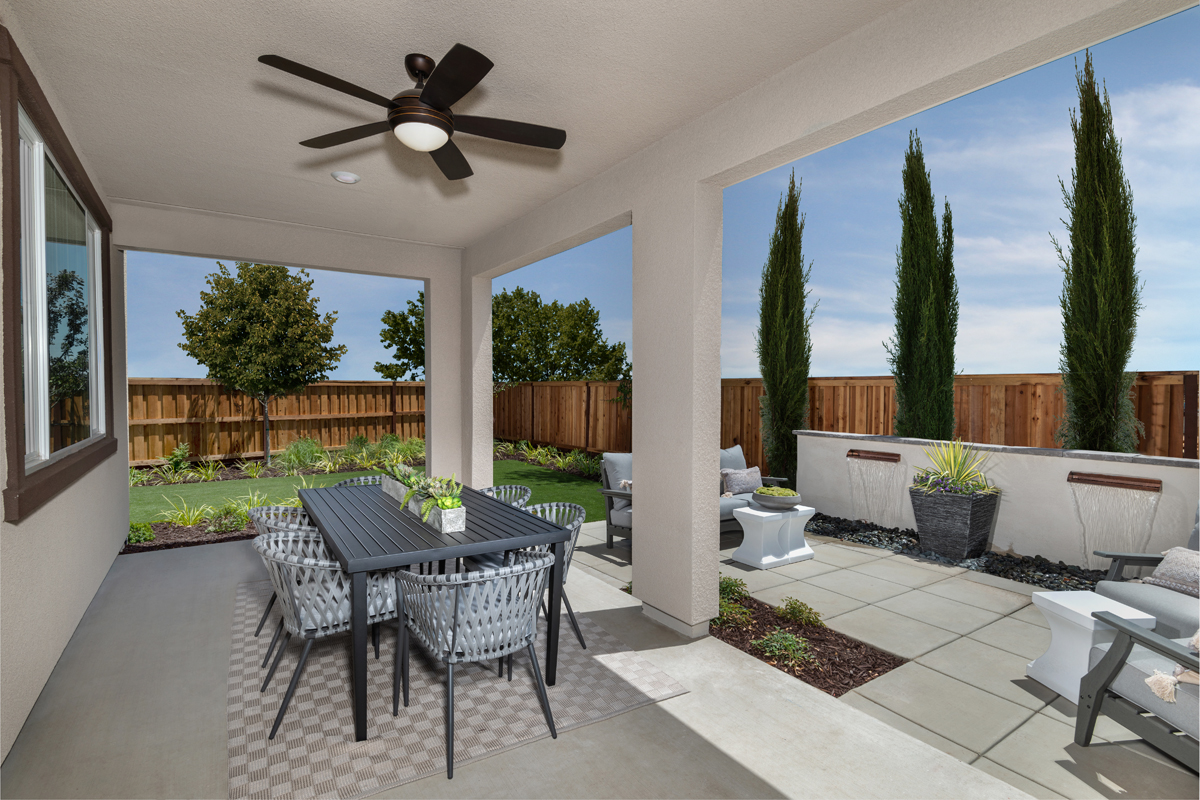 New Homes in Lathrop , CA - Iron Pointe at Stanford Crossing Plan 2152 Rear Patio