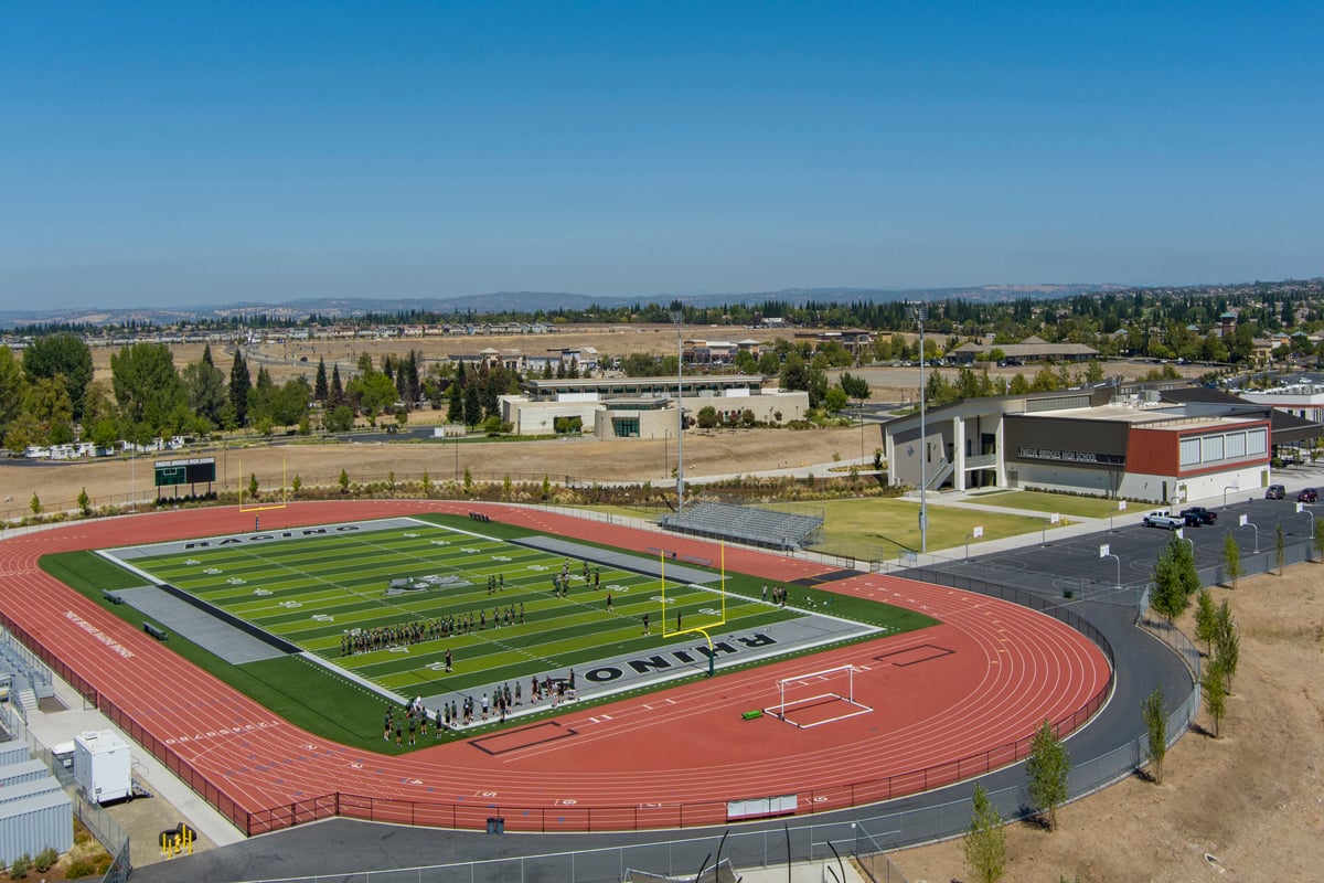 Twelve Bridges High School track and football field