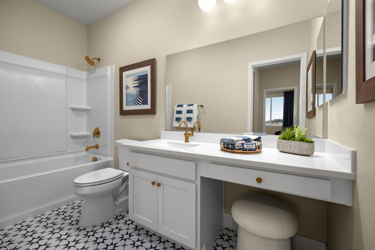 Secondary bathroom with custom tile
