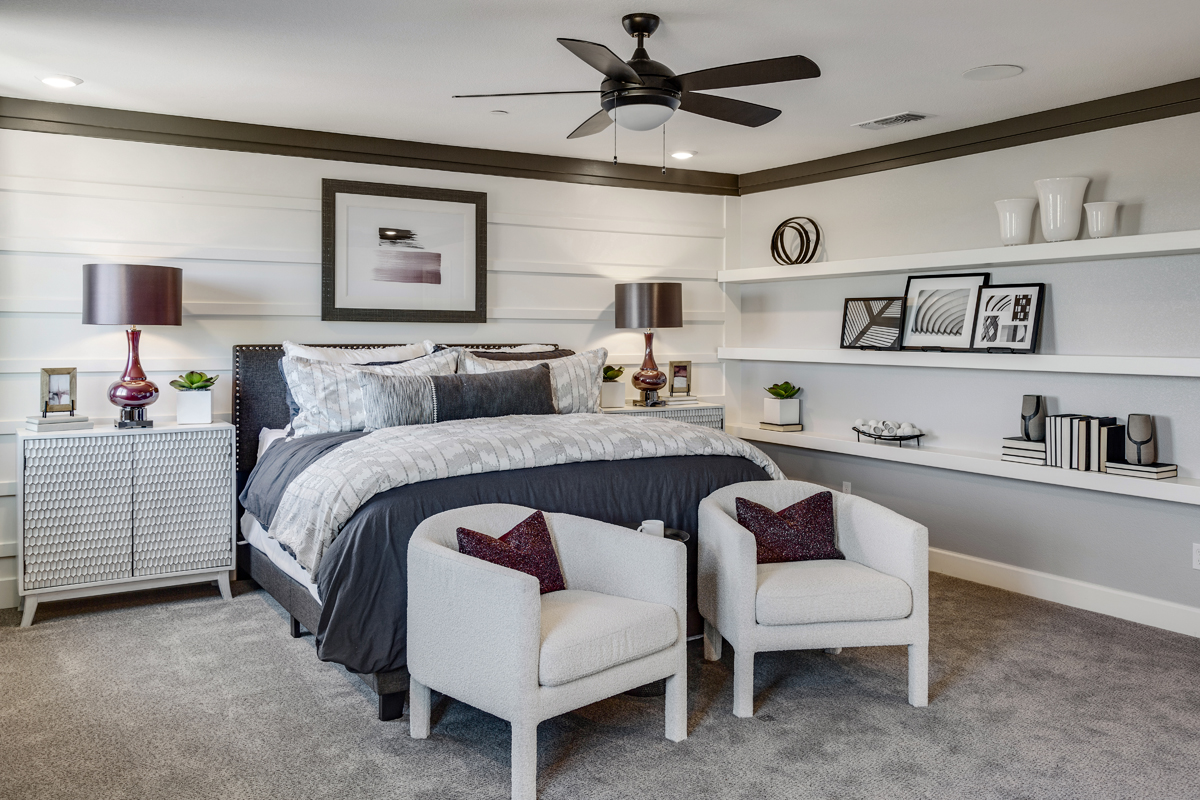 Ceiling fan at primary bedroom