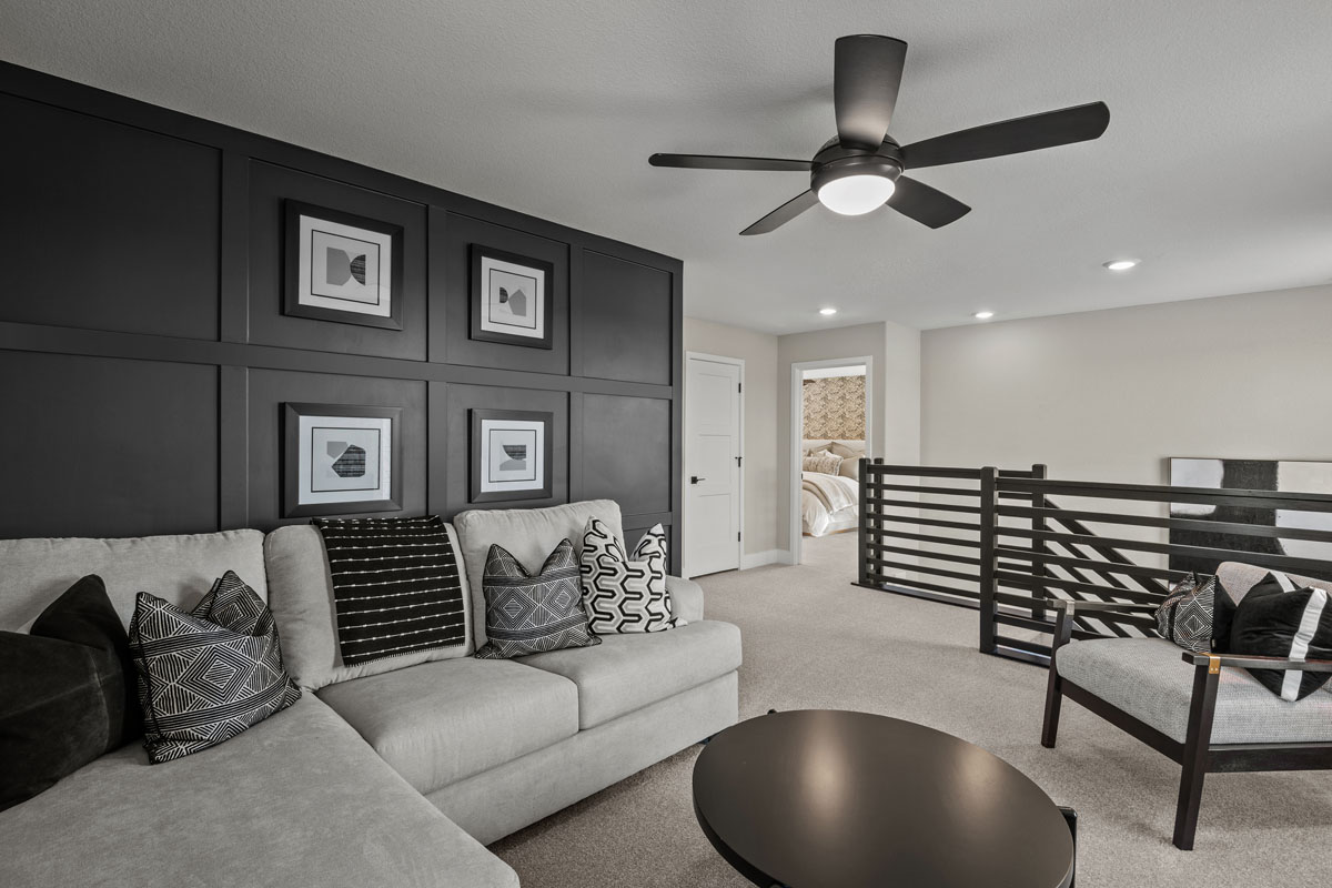 Loft with open stair rail