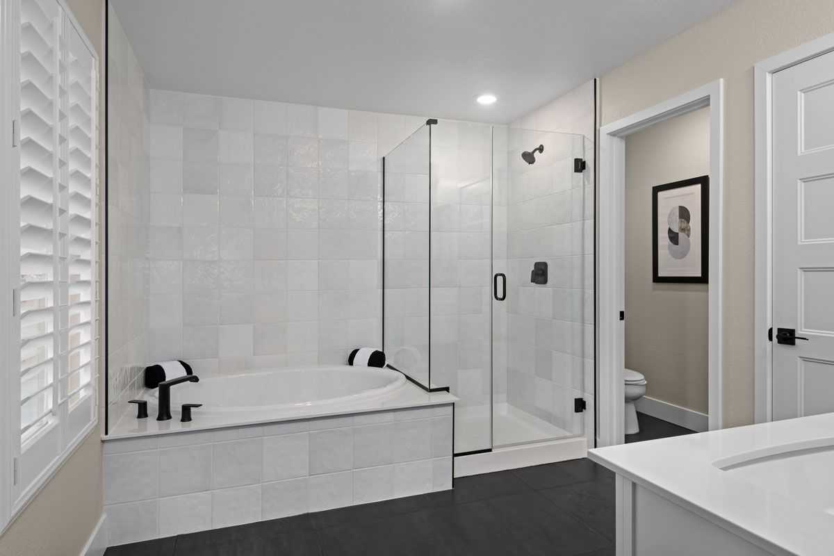 Tub and separate shower at primary bath