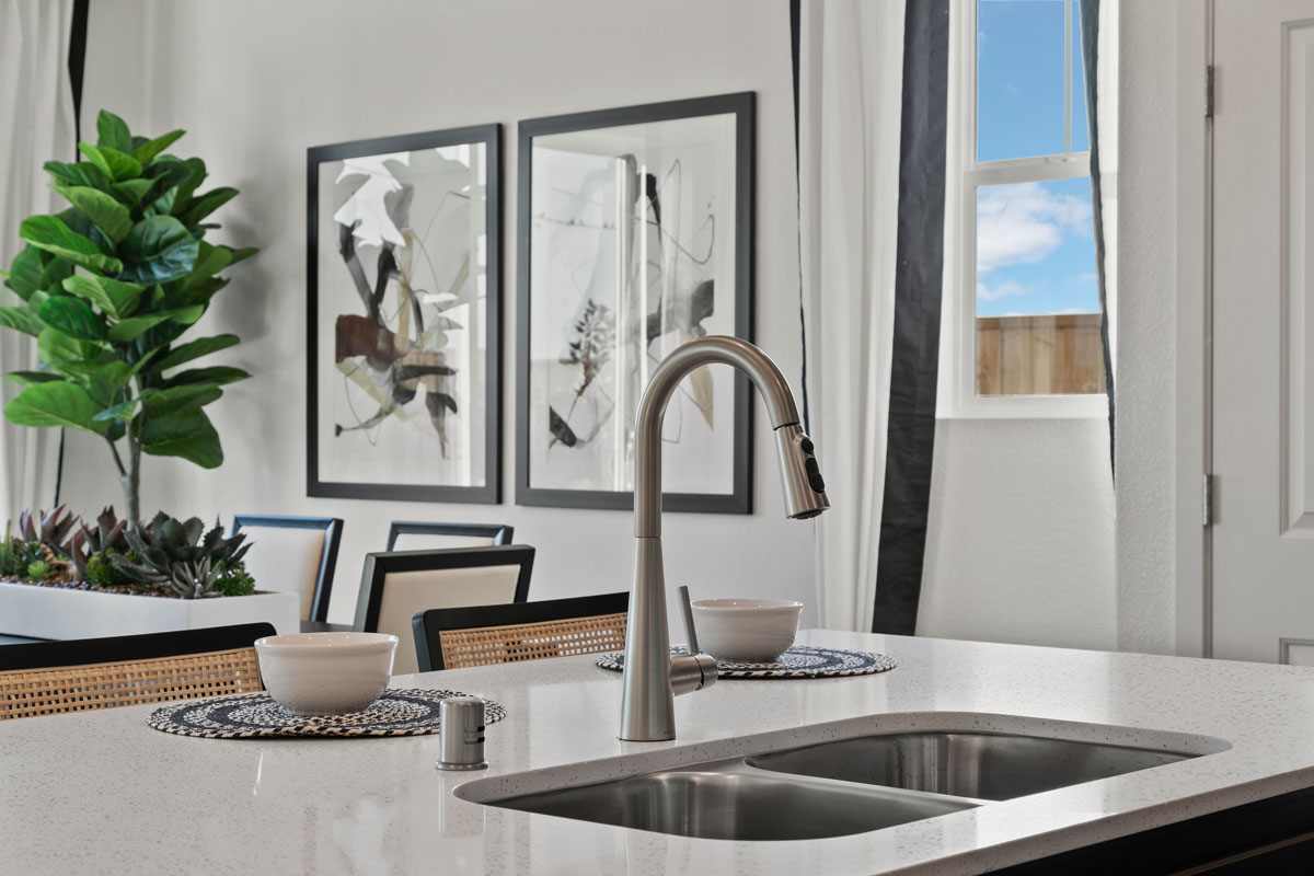 Double-basin kitchen sink