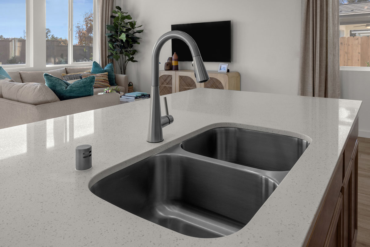 Double-basin stainless steel sink