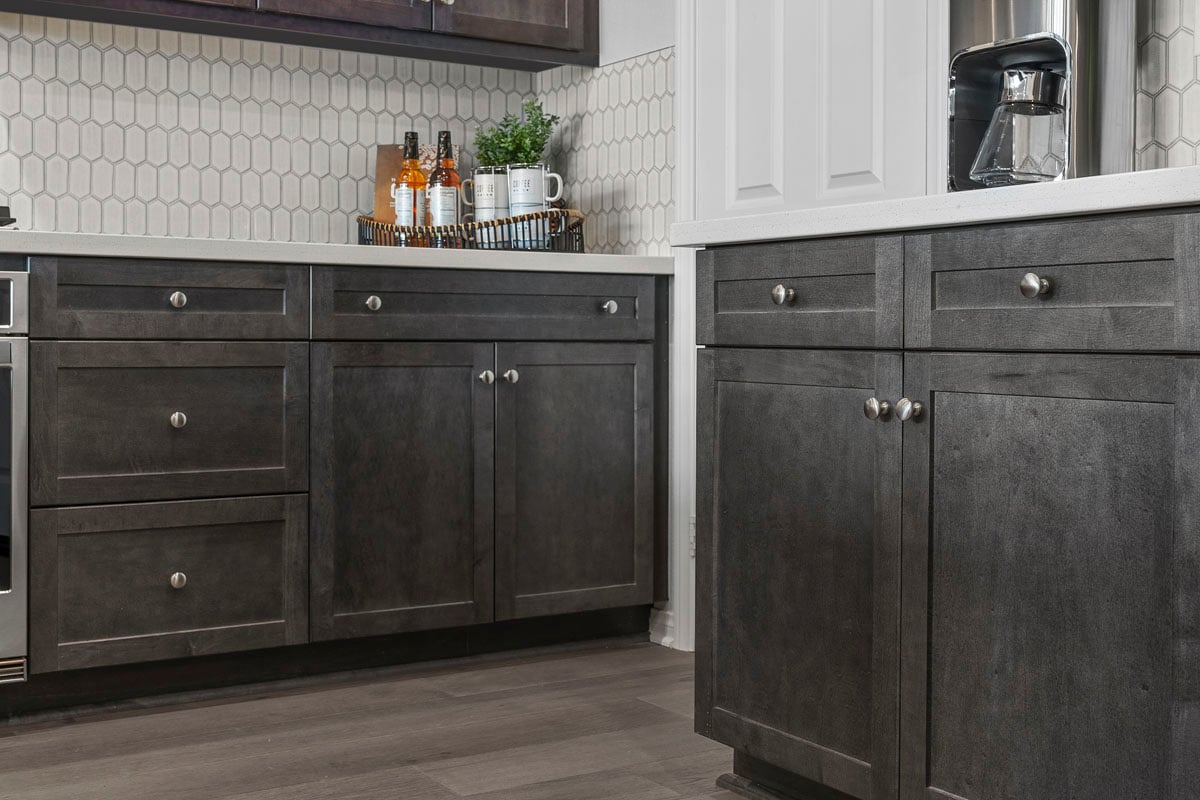 Upgraded Shaker-style maple cabinets