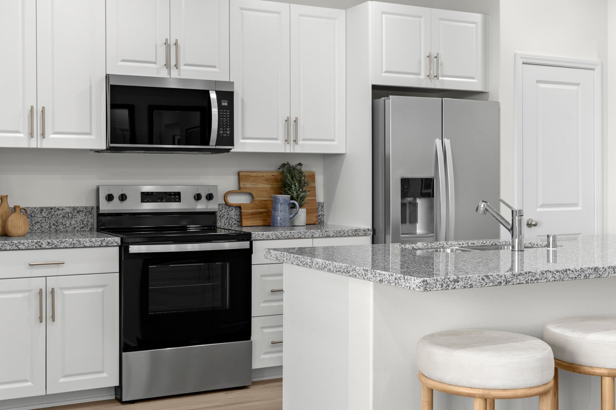 Stainless steel kitchen appliances