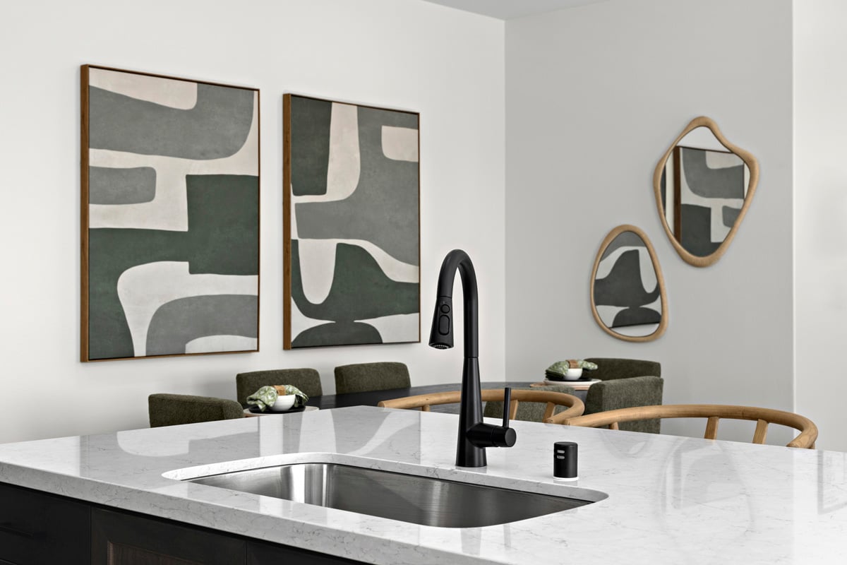 Optional matte black kitchen faucet