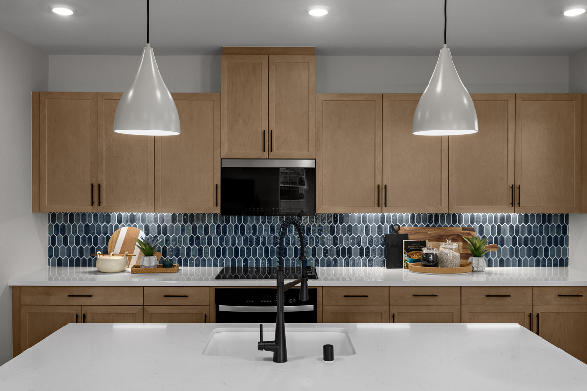 Optional pendent lighting at kitchen