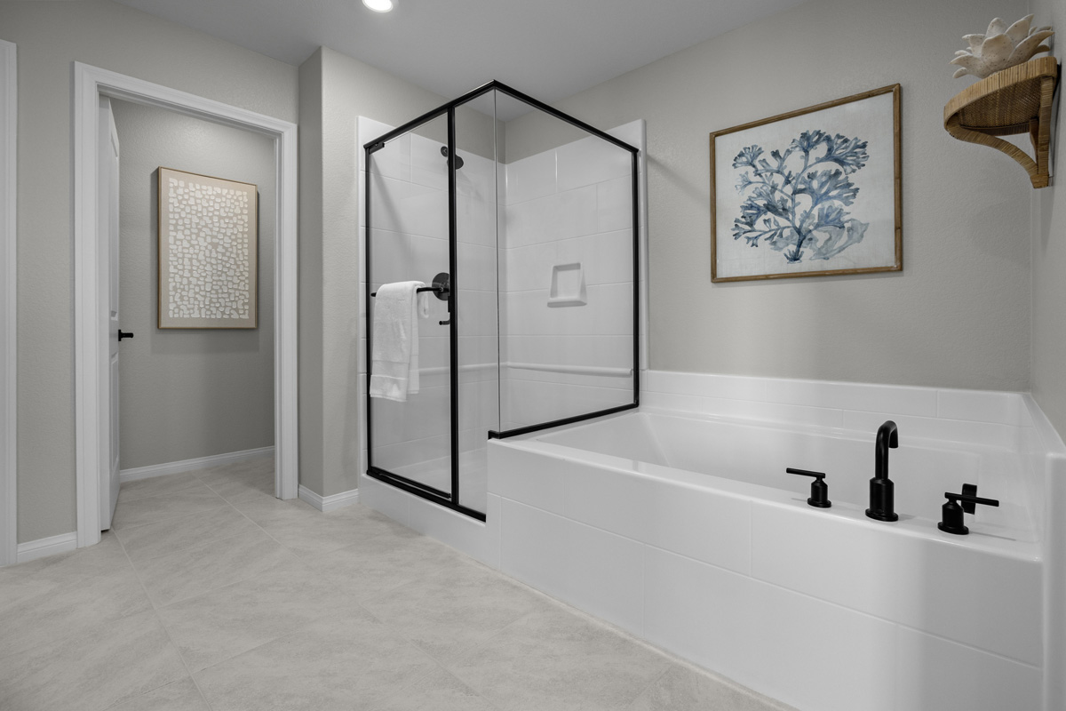 Optional separate tub and shower at primary bath