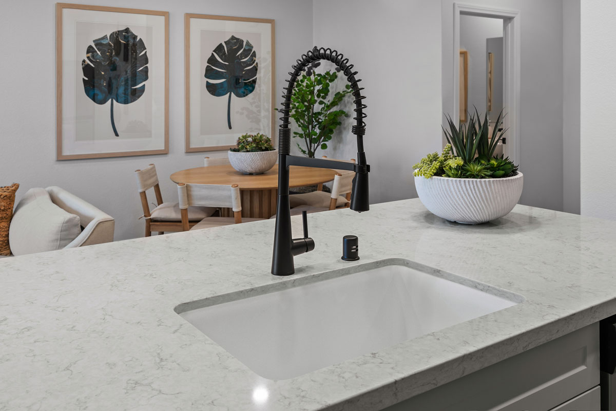 Upgraded matte black kitchen faucet