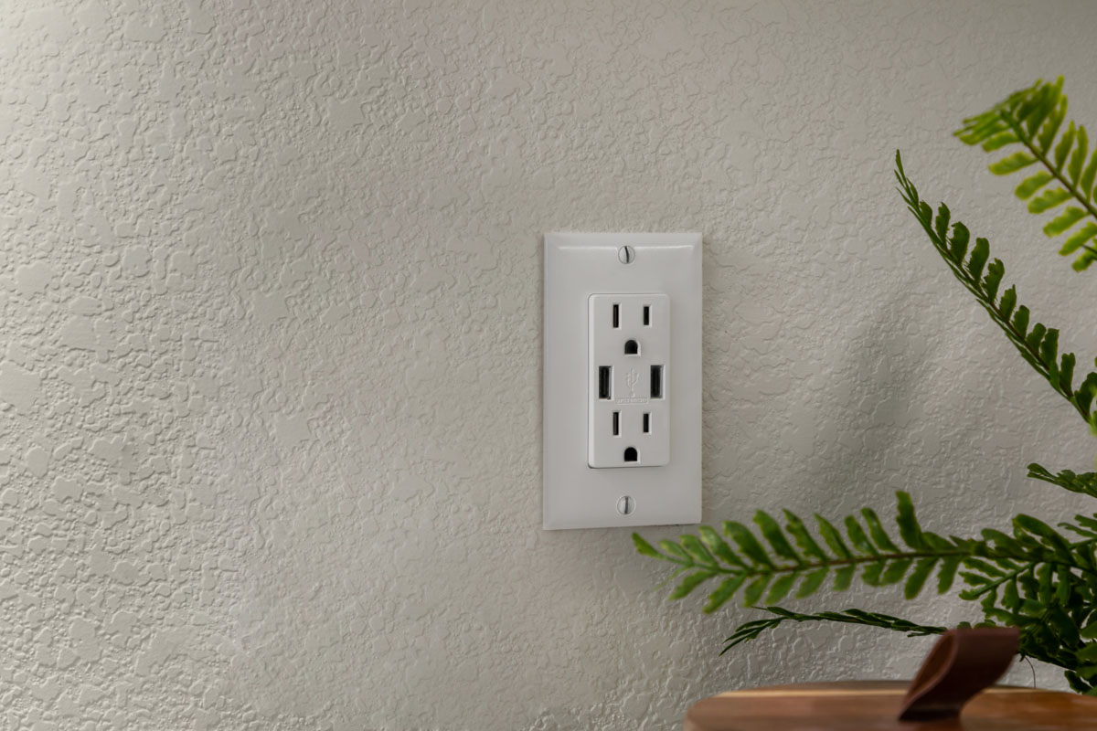 Kitchen USB charging receptacle