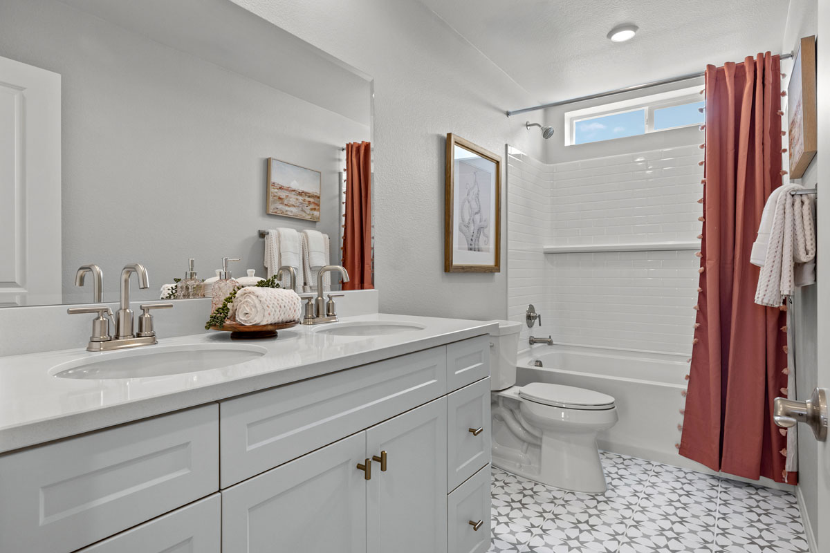 Optional dual-sink vanity at bath 2