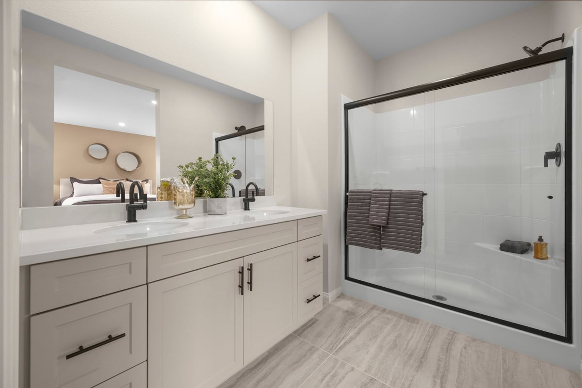 Walk-in shower at primary bath