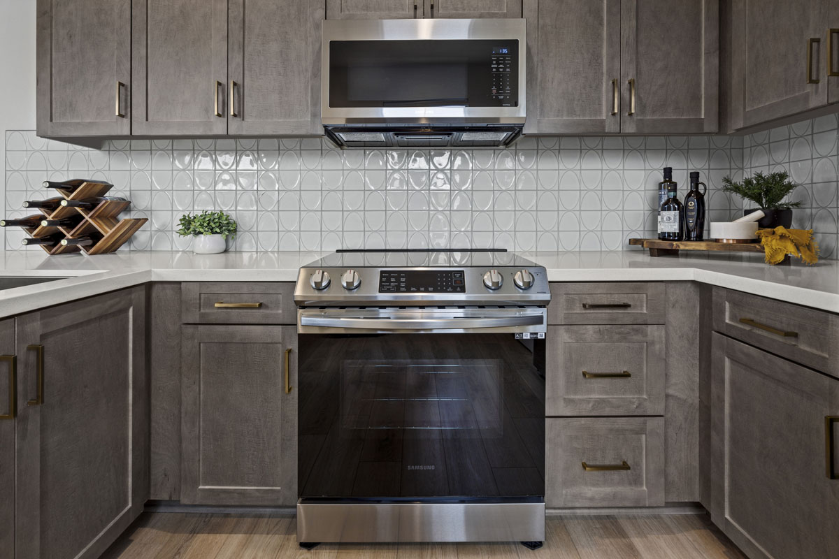 Stainless steel kitchen appliances