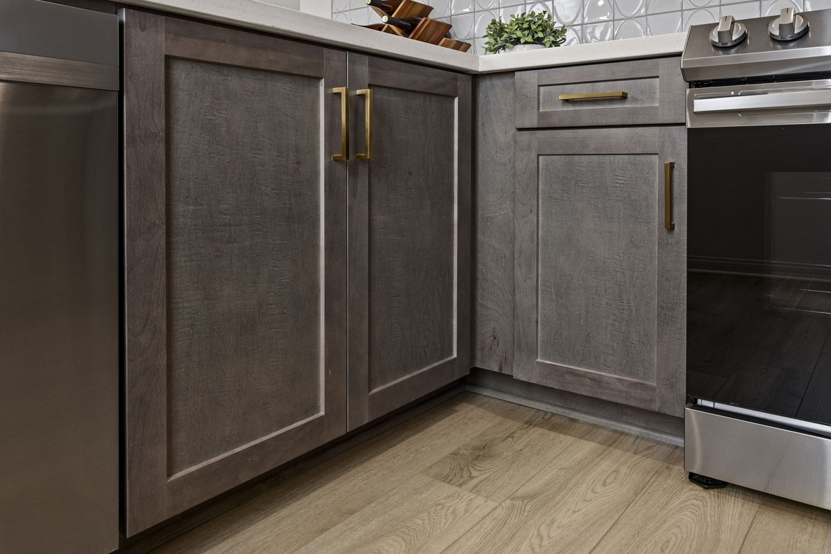 Upgraded Shaker-style maple cabinets