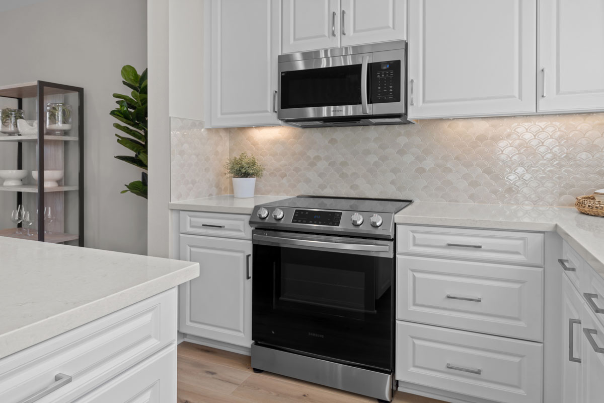 Stainless steel kitchen appliances