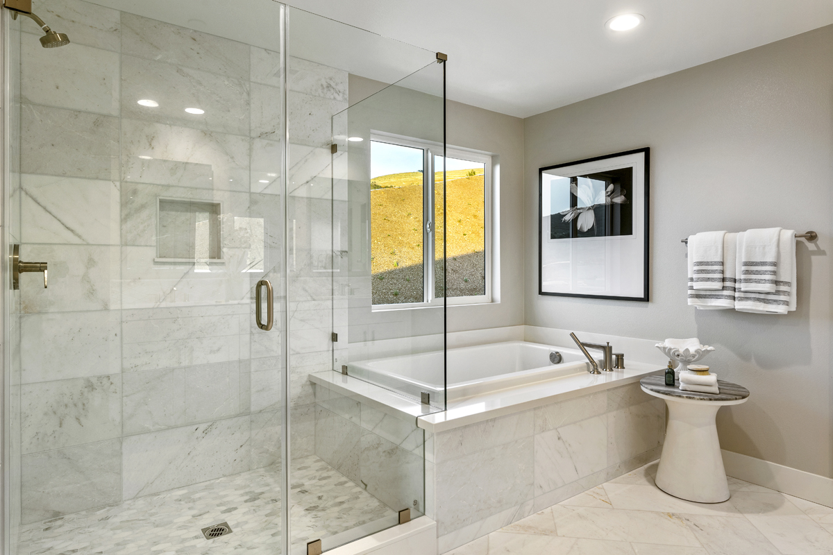 Upgraded shower enclosure at bath