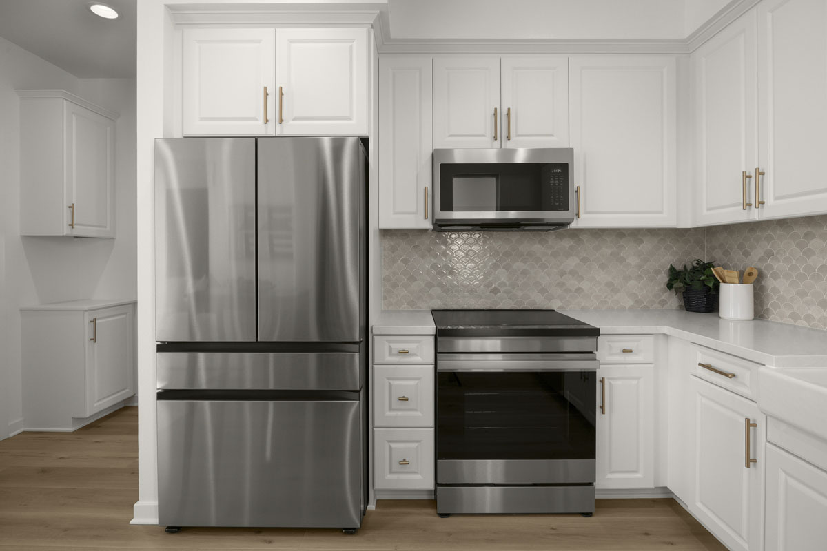 Stainless steel kitchen appliances