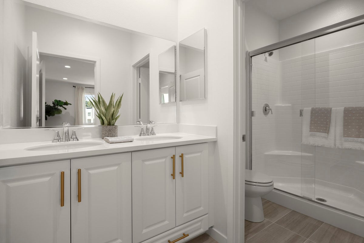 Walk-in shower at primary bath