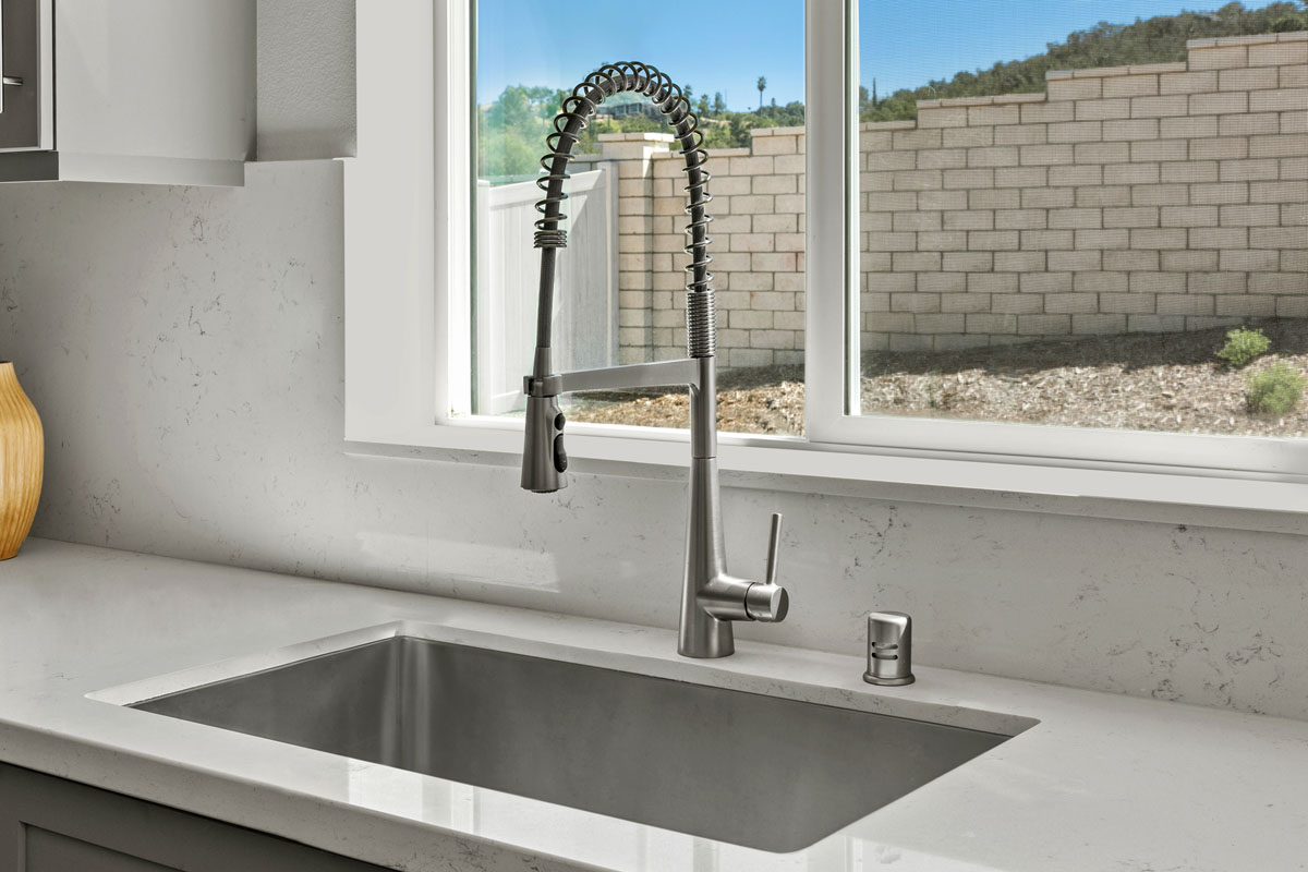 Stainless steel kitchen faucet
