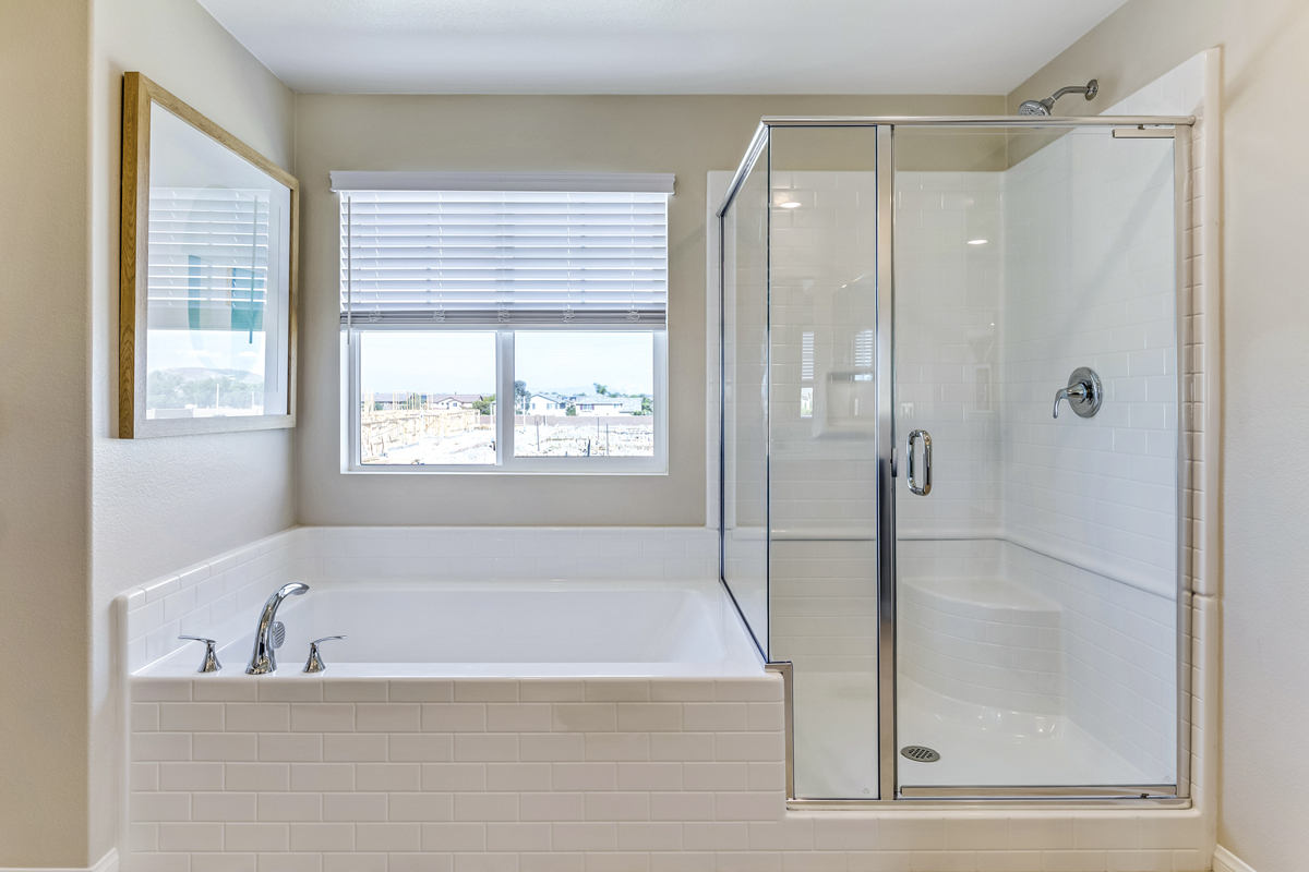 Tub and separate shower at primary bath