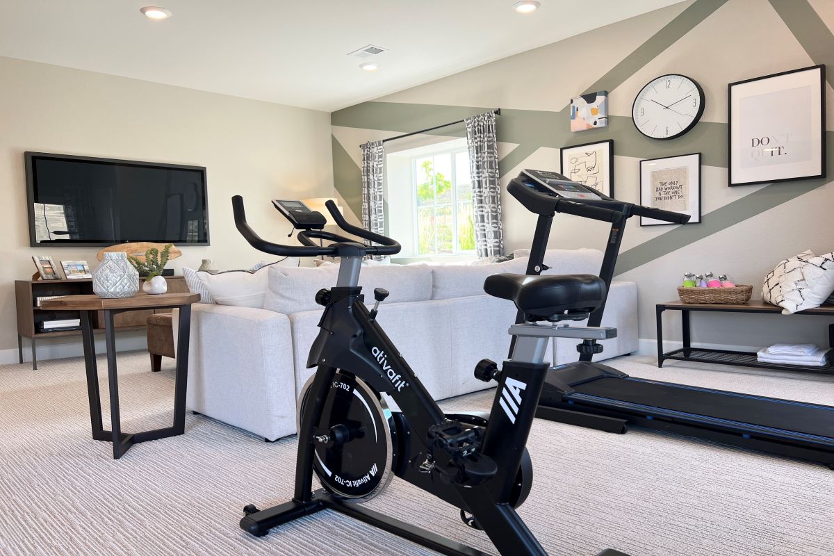 Recreation Room with workout machines