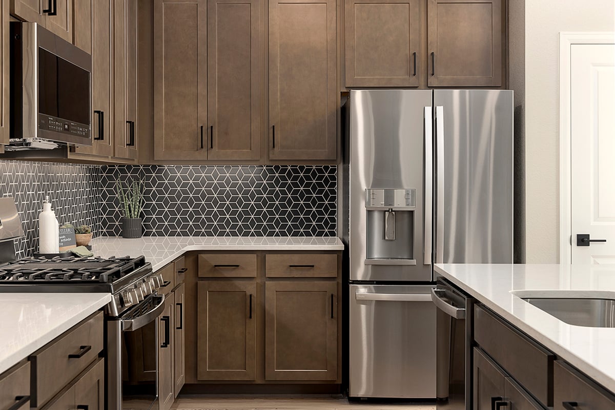 Full-height tile backsplash