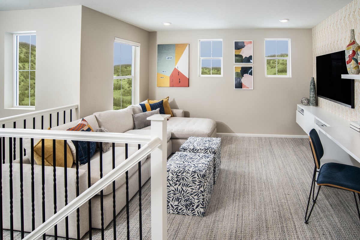 New Homes in Castle Rock, CO - Azure Villas at The Meadows Plan 2343 Loft Media Room and Study Area