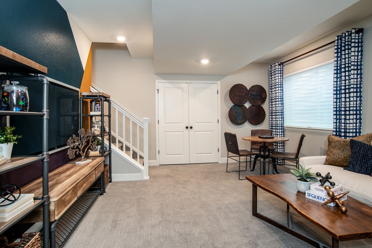 New Homes in Parker, CO - Trails at Crowfoot Villas Plan 1754 Finished Basement - Rec Room