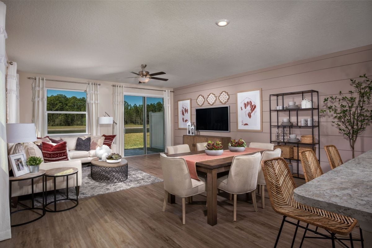 New Homes in Jacksonville, FL - Meadows at Oakleaf Townhomes The Griffith Great Room